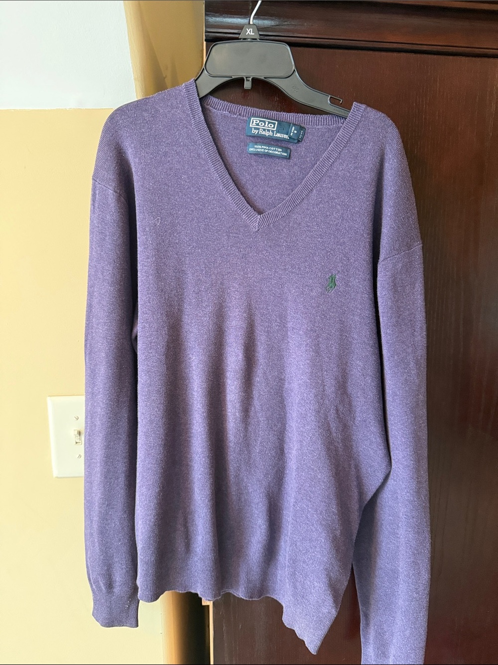 Polo by Ralph Lauren Men's Lavender V-Neck Sweater